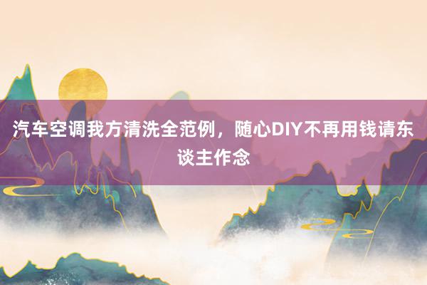 汽车空调我方清洗全范例，随心DIY不再用钱请东谈主作念